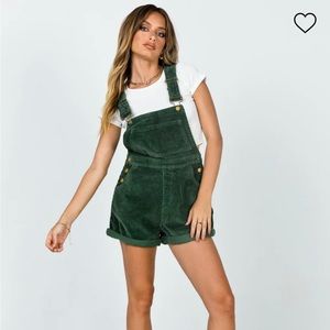 Princess Polly green corduroy overalls